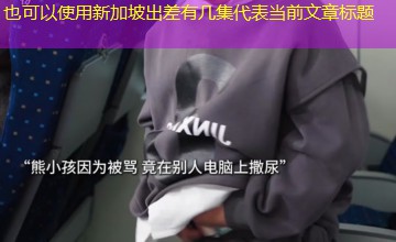 新加坡出差有几集